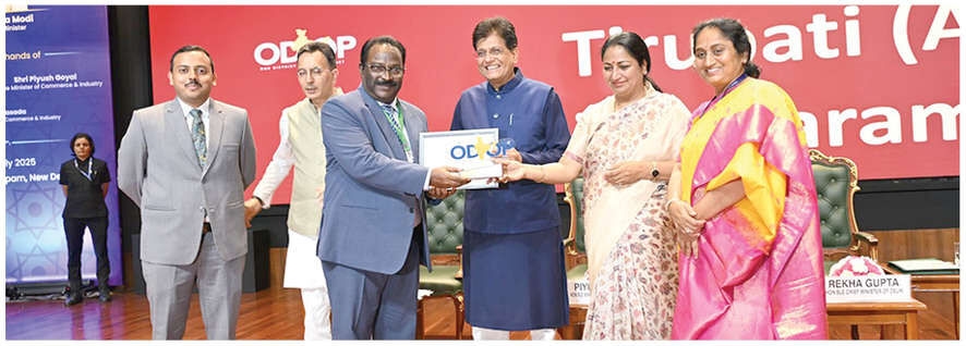 Collector receives ODOP award for Bobbili Veena