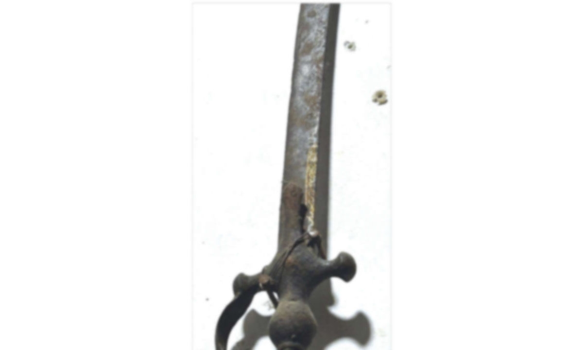 Sword bearing Arabic inscription unearthed from Ganjam archives