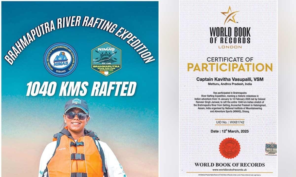 Kavitha creates history in river rafting expedition