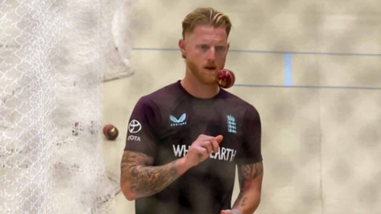 4th Test: England skipper Ben Stokes bowls during practice ahead of day five play