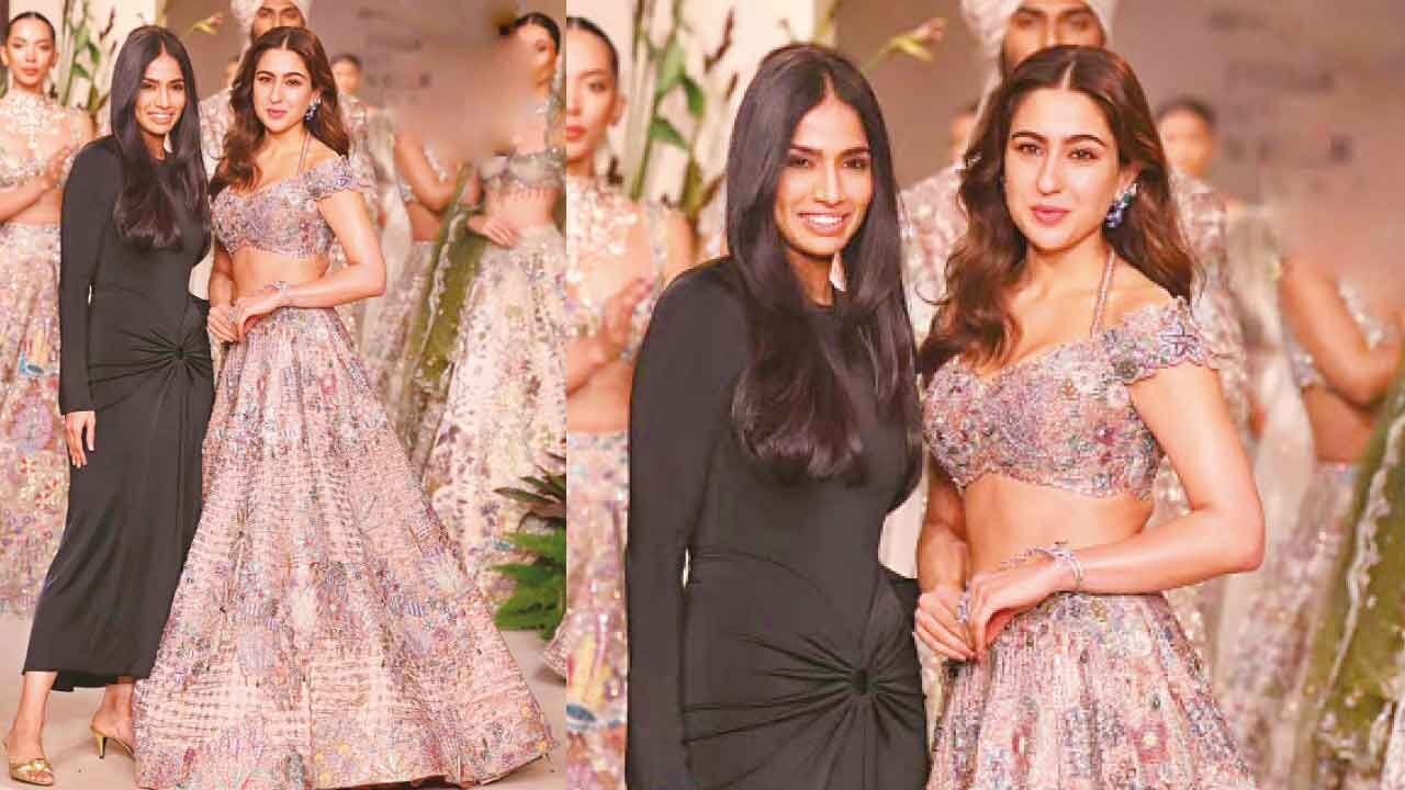 Sara Ali Khan walks the ramp for Aisha Rao at FDCI India Couture Week 2025