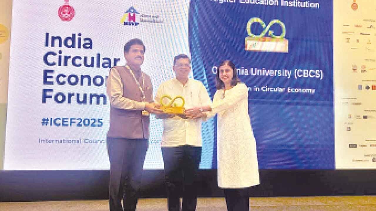 OU bags prestigious ACE-2025 Award at India Circular Economy Forum