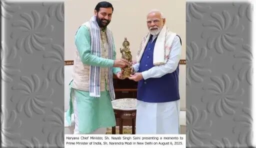 CM Nayab Singh Saini meets PM Modi; discusses Haryana's growth and welfare initiatives