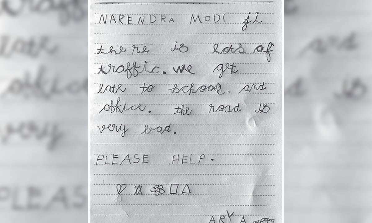 5-year- old Bengaluru girl writes to Modi: Please fix our roads and traffic