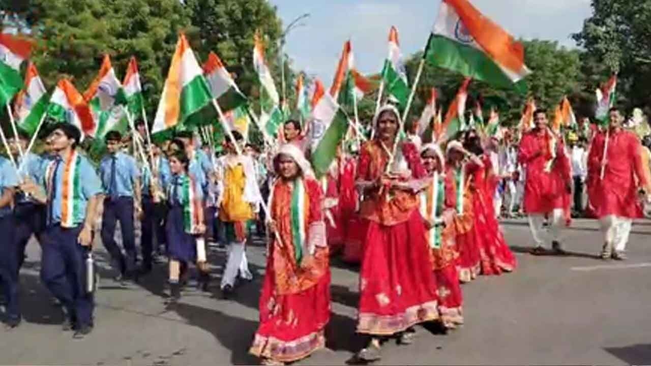 Gujarat: Grand Tiranga Yatra organised in Gandhinagar ahead of Independence day