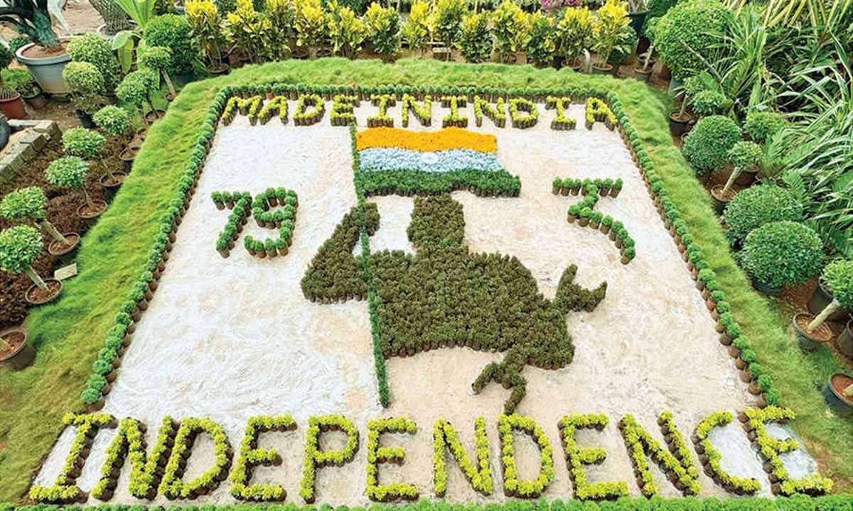 Floral tricolour highlights ‘Made in India' message
