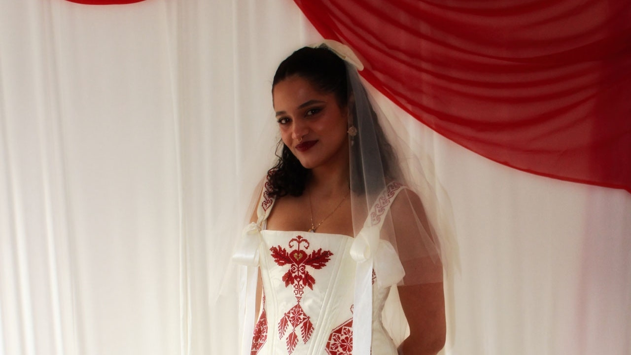 This British-Palestinian Designer Created Her Own Wedding Corset Featuring Traditional Embroidery