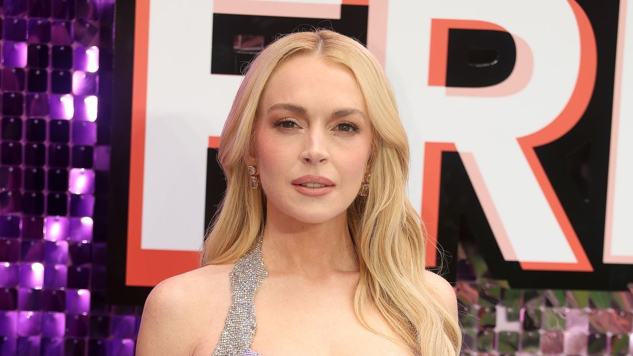 Lindsay Lohan Trades Her Pink Slip for a Lavender Gown at the Freakier Friday Premiere