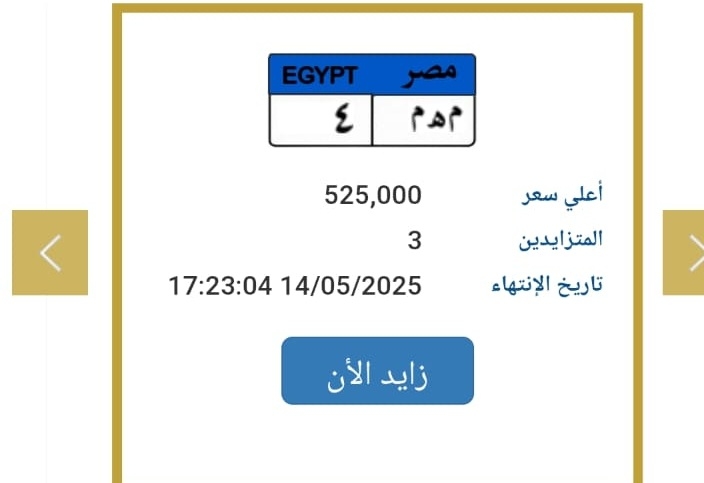 «مهم 4».. 3 أشخاص يشعلون مزاد المرور للفوز بلوحة مميزة.. سعرها تجاوز نصف مليون جنيه