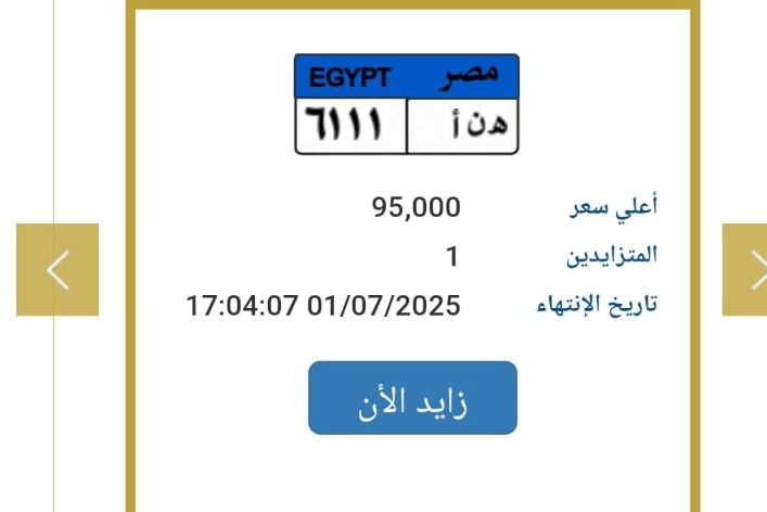 «هـ ن أ».. أرخص لوحة مرورية مميزة في مزاد المرور «تعرف على سعرها»