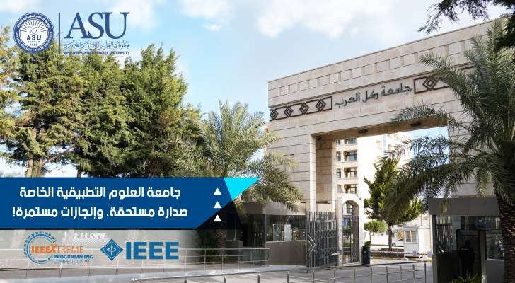 جامعة العلوم التطبيقية الخاصة تتصدر المركزين الأول والثاني محلياً ومراكز متقدمة عالمياً في المسابقة العالمية للبرمجة