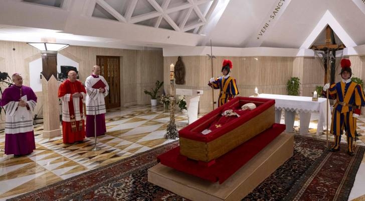 Vatican shares first images of Pope Francis in casket, funeral Saturday