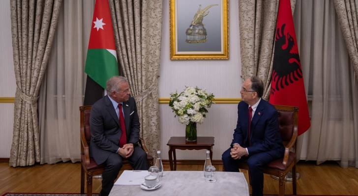 King holds meetings with Albanian president, PM