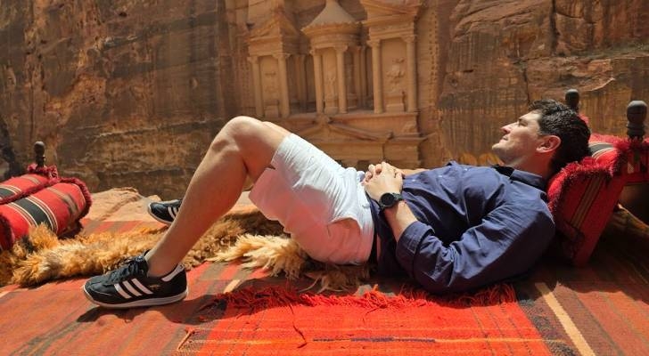 Spanish footballer Iker Casillas visits Jordan's Petra
