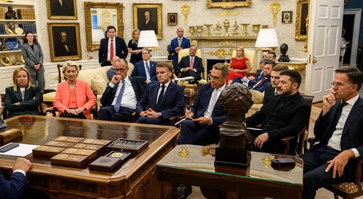 European leaders sit across from Trump at Oval Office desk in ‘Big Boss' shot