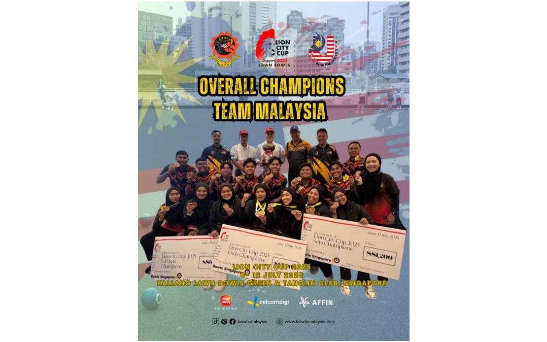 Lawn Bowls: Malaysia Recaptures Lion City Cup Overall Champion