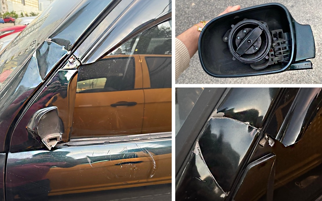 Photographer's Car Damaged By Explosion Debris While Covering Fire In Masai, Johor