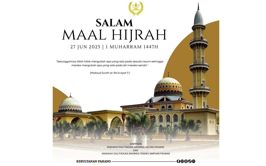 Al-Sultan Abdullah, Tunku Azizah Extend Maal Hijrah Greetings To Muslims Nationwide