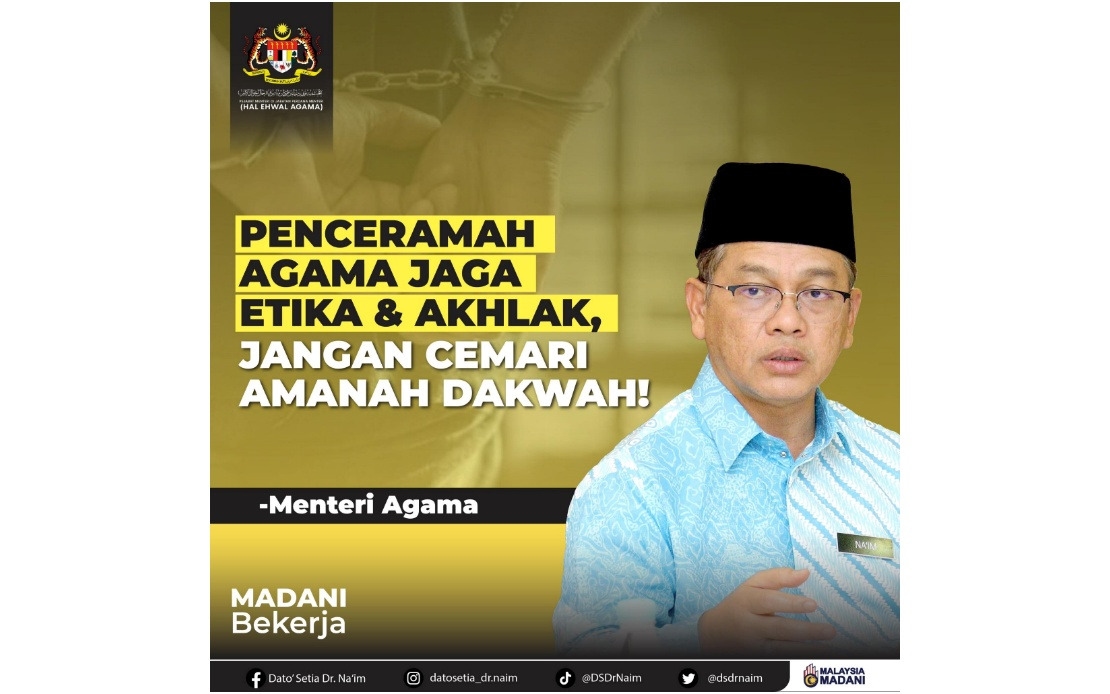 Islamic Preachers, Missionaries Reminded To Always Adhere To Religious Ethics, Guidelines - Mohd Na'im