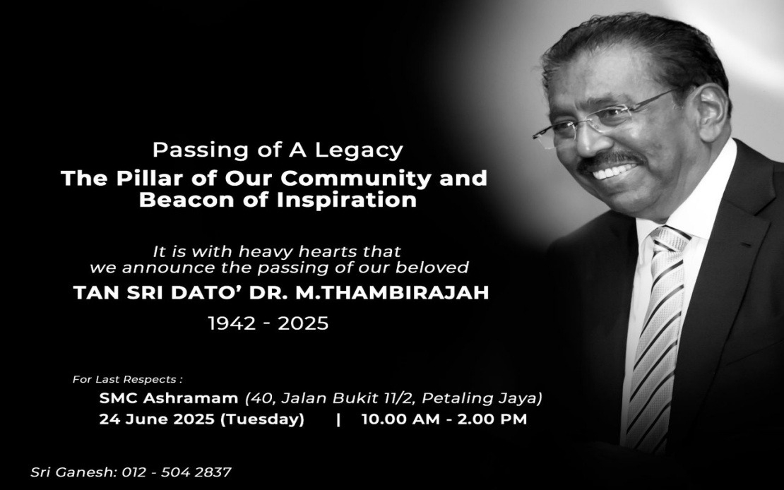 Thambirajah, Champion Of Indian Education Dies