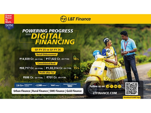 L & T Finance Ltd. Records Consolidated PAT of Rs. 701 Crore for the First Quarter Ended June 30, 2025 (Q1FY26), up 10% QoQ and 2% YoY