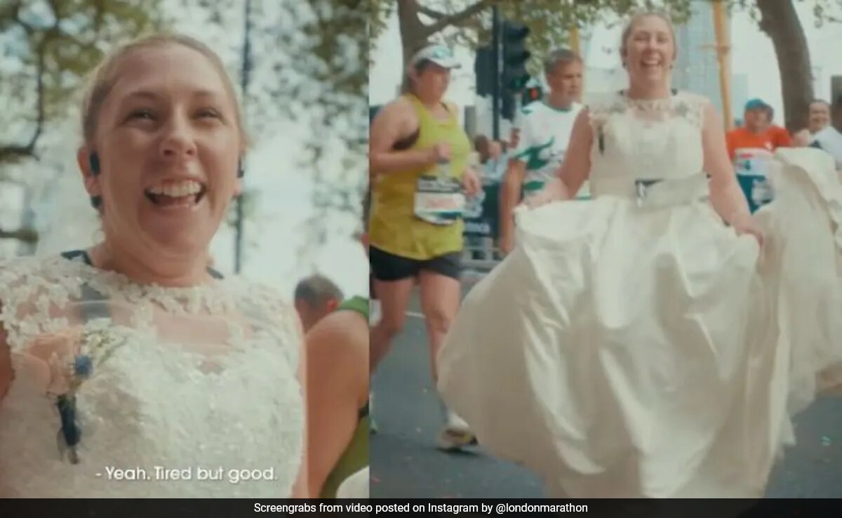 Why This UK Woman Ran A Marathon In Her Wedding Gown