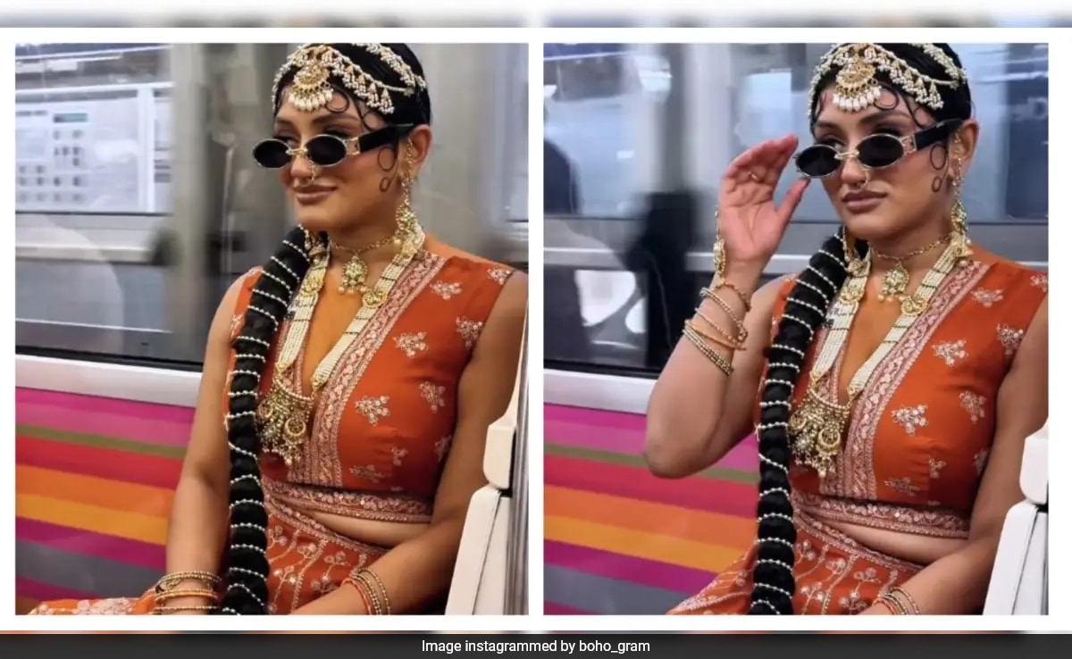 Watch: Indian Woman Turns Heads As She Shows Off Lehenga On Paris Train