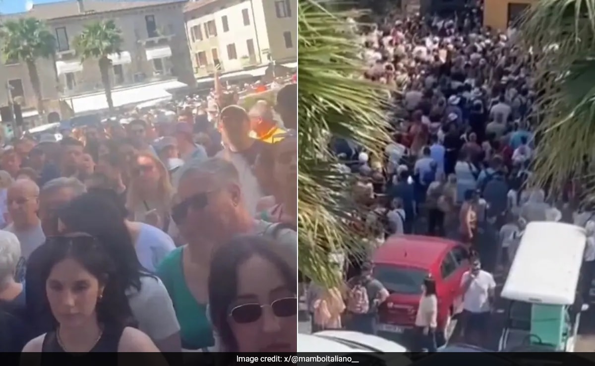 "Chaos, Gridlock And Hours Of Waiting": Video Shows Thousands Of Tourists Overrunning Small Town In Italy
