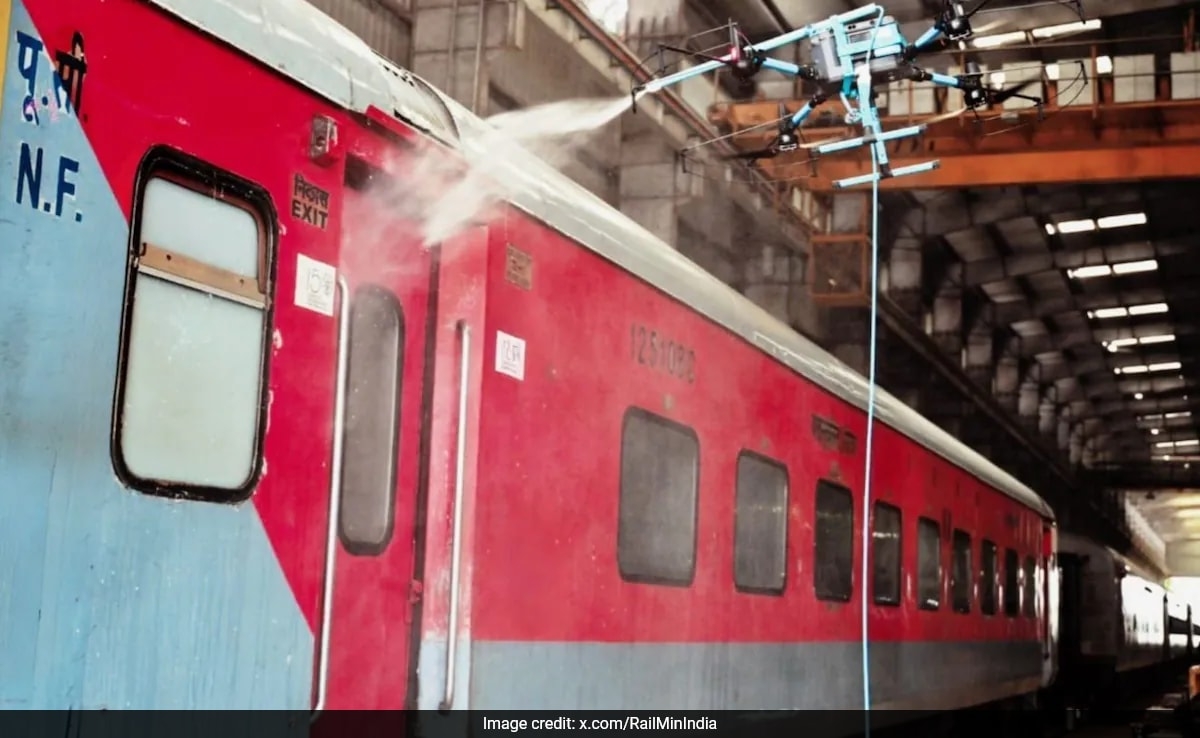 Video: How Indian Railways Uses Drones To Clean Train Coaches, Stations