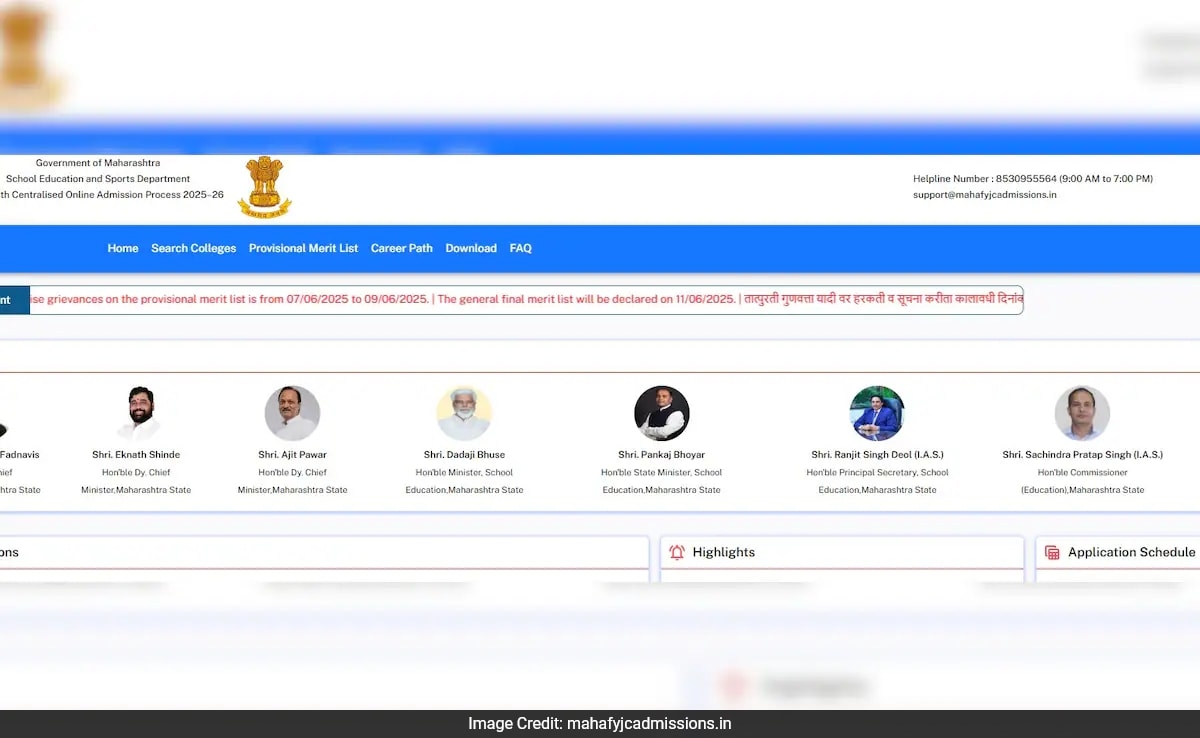 Maharashtra First Year Junior College Final Merit List To Be Out On June 11, Check Here