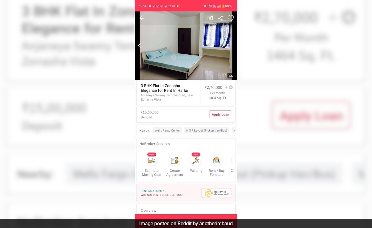 "Rs 2.7 Lakh For A 3 BHK?": Bengaluru Rent Leaves Internet Stunned