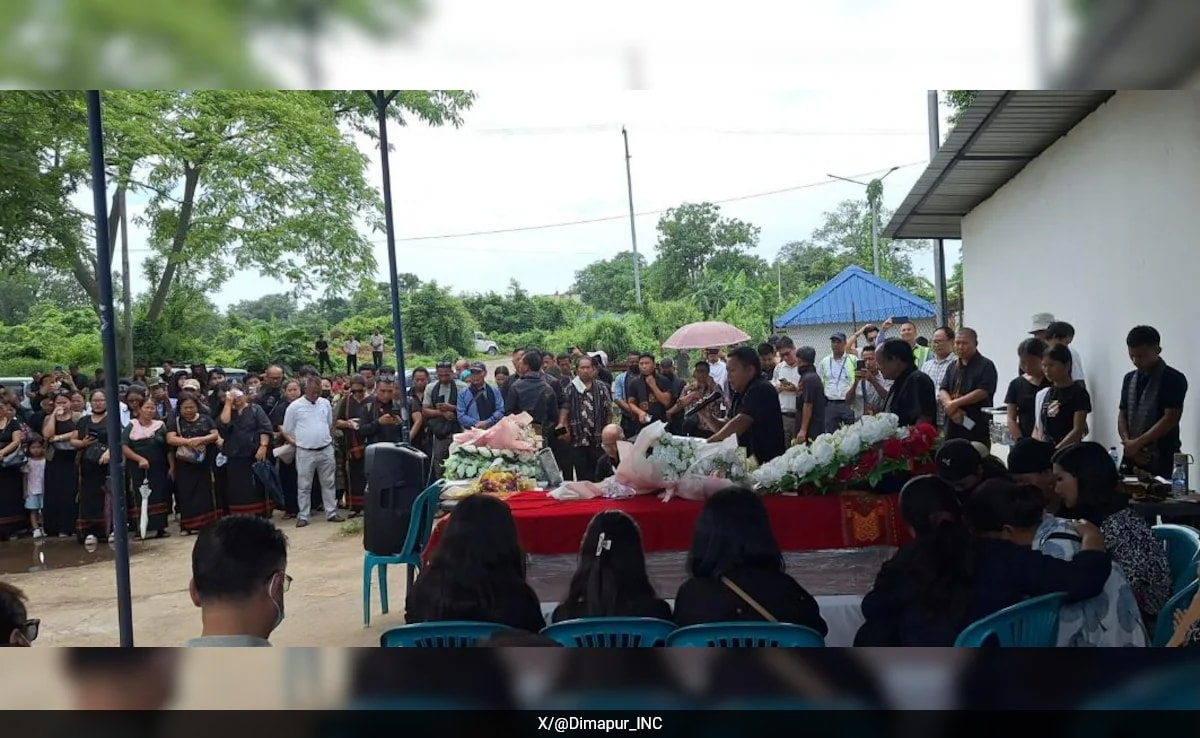 Pics: Air India Cabin Crew Member's Funeral In Manipur, Thousands Mourn