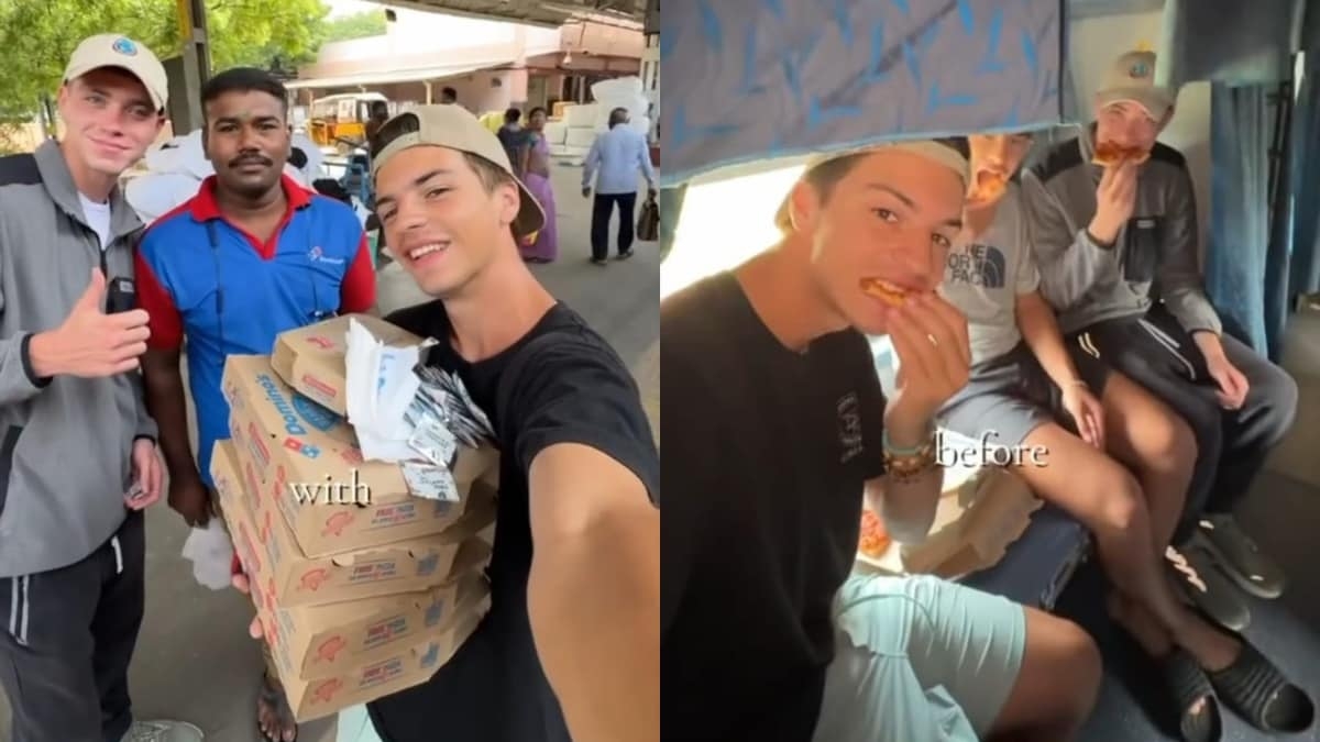 Viral: Foreign Vlogger Ordered Pizza During Indian Train Journey, Here's What Happened Next
