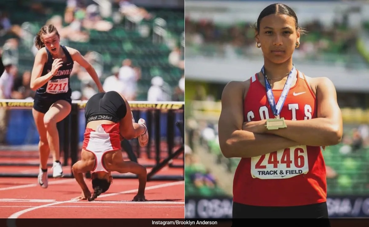 Watch: US School Track Runner Wins Gold With Daring Double Somersault Finish