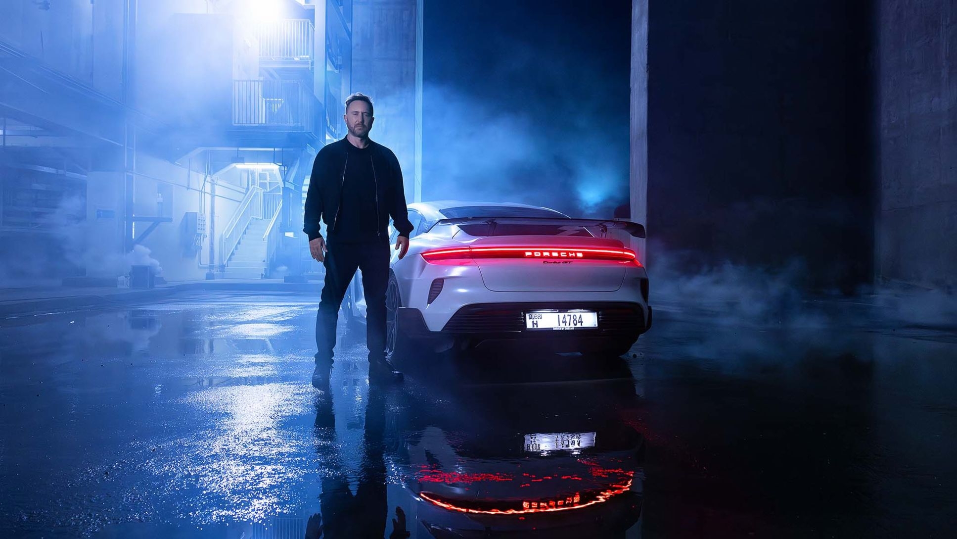 David Guetta electrifies Porsche EV campaign at MBR Solar Park