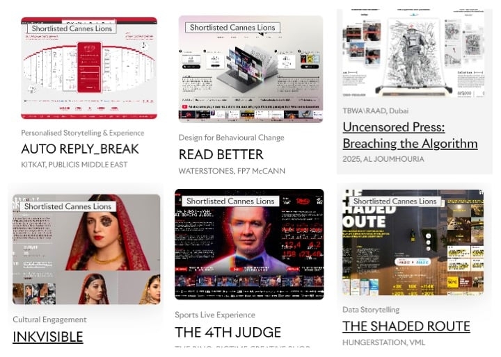 The MENA shortlists at Cannes Lions 2025