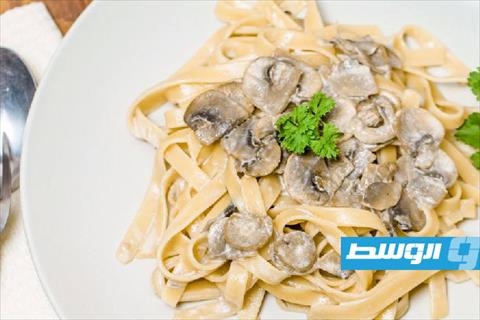 معكرونة بالمشروم و الكريمة
