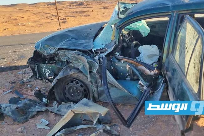 إصابة شخصين جراء حداث على الطريق الدائري الشمالي في الكفرة
