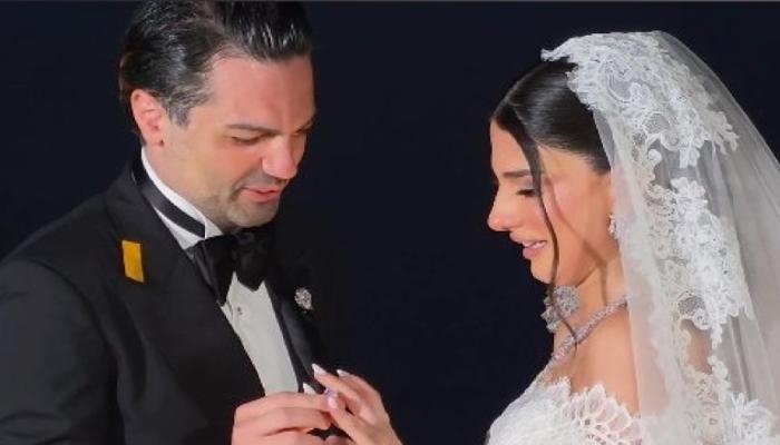 نارين بيوتي تتألق بتصميم فاخر من إيلي صعب في يوم زفافها