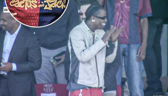 كلاسيكو الأرض.. ترافيس سكوت يحتفل بأهداف برشلونة في ريال مدريد