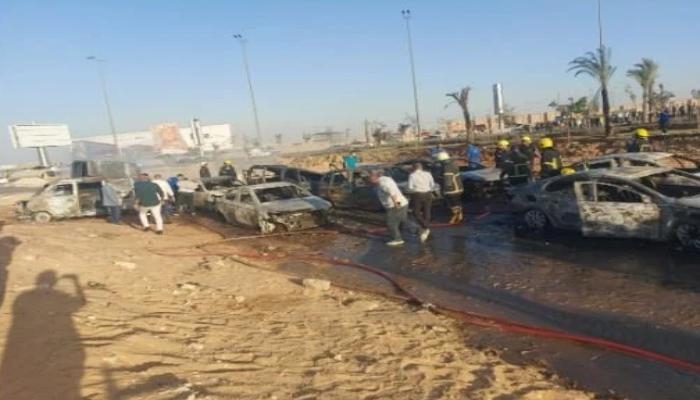 تفاصيل حادث انفجار خط الغاز بطريق الواحات.. أسماء المركبات وقائمة المتهمين