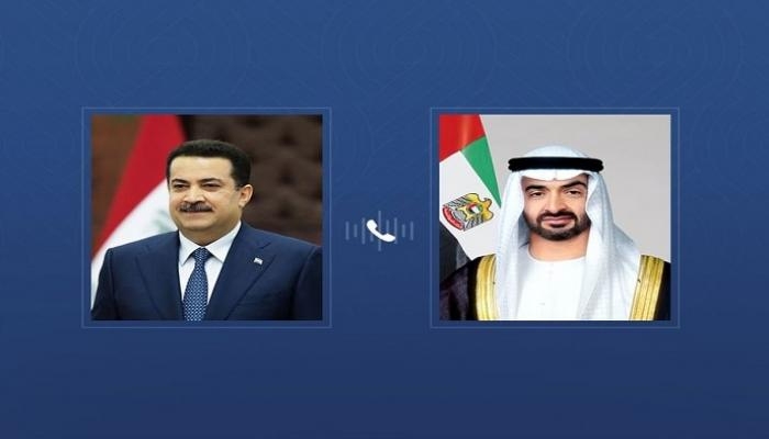 محمد بن زايد ورئيس وزراء العراق يؤكدان أهمية وقف التصعيد بالمنطقة