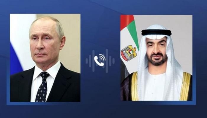 محمد بن زايد وبوتين.. محادثات حول تطورات المنطقة ودعوة لضبط النفس
