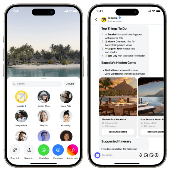 New Expedia feature uses AI to help travelers plan and book trips based off shared Instagram Reels