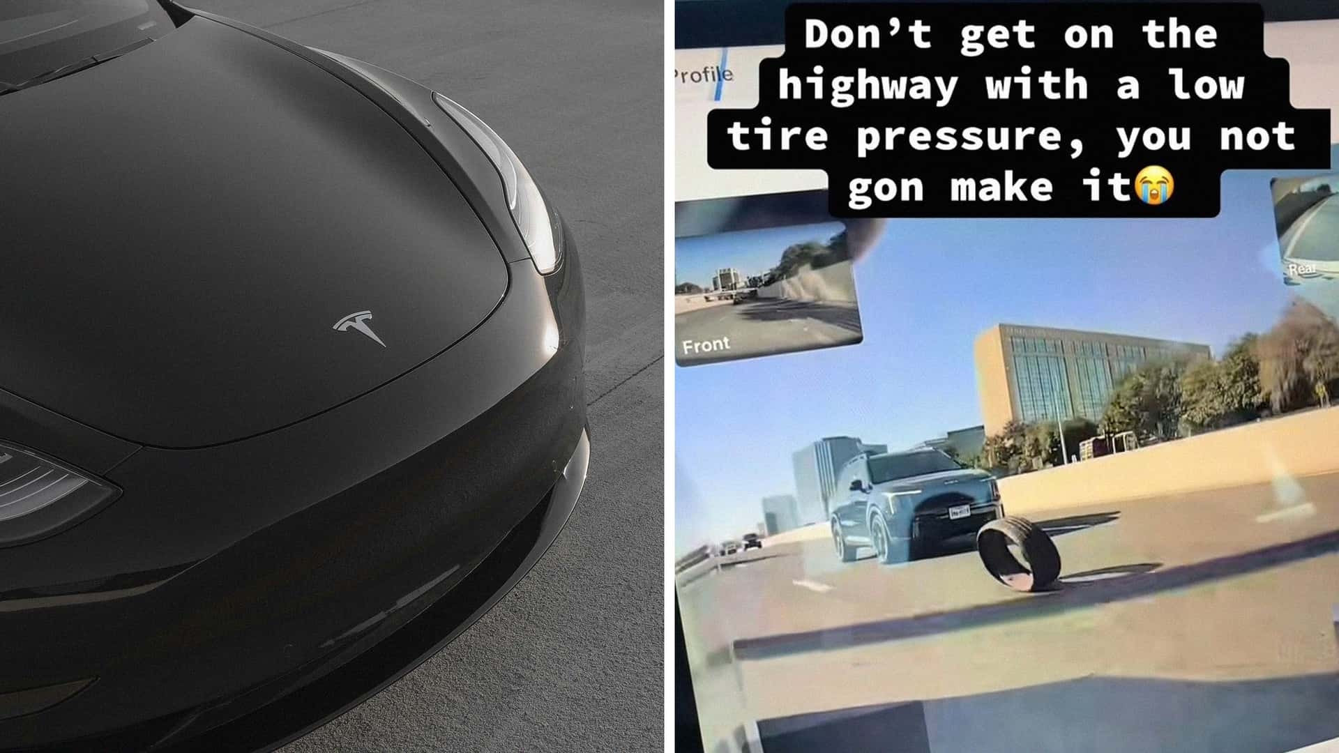 ‘Shoutout to the Kia:' Tesla Gets on Highway With Low Tire Pressure. Her Dashcam Captures the Harrowing Moment Things Go South