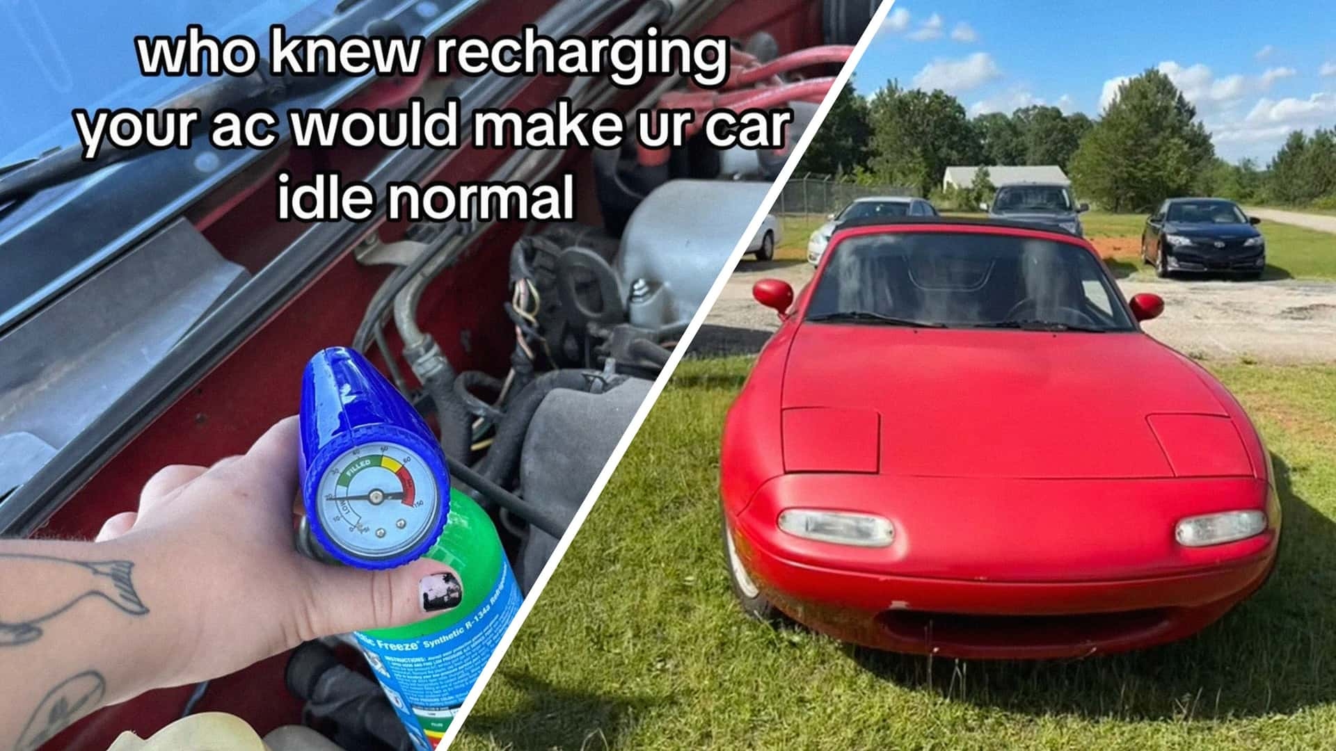 ‘Will Inevitably Clog Your System:' Woman Uses A/C Recharger in Her Miata. Then Viewers Warn Her