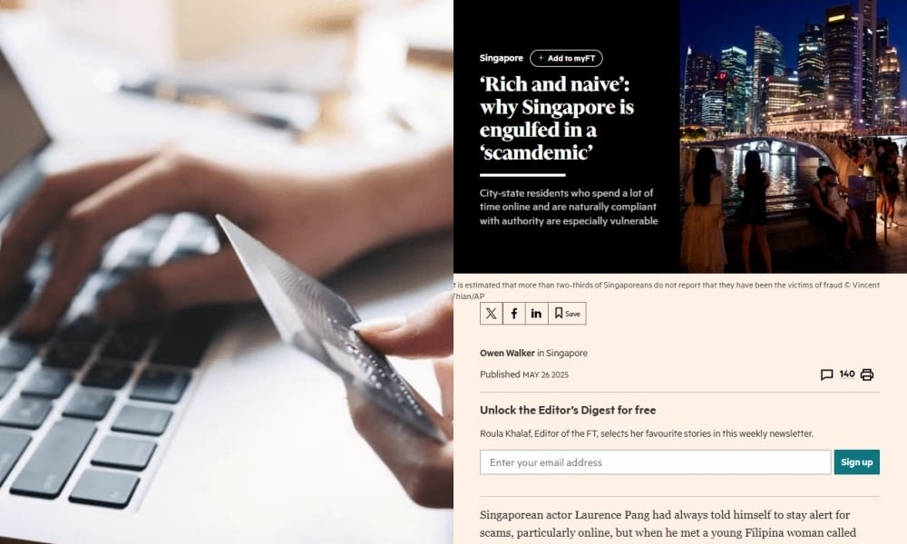 FT article describes Singaporeans as ‘rich and naive' amid S$1.1 billion lost to scams in 2024