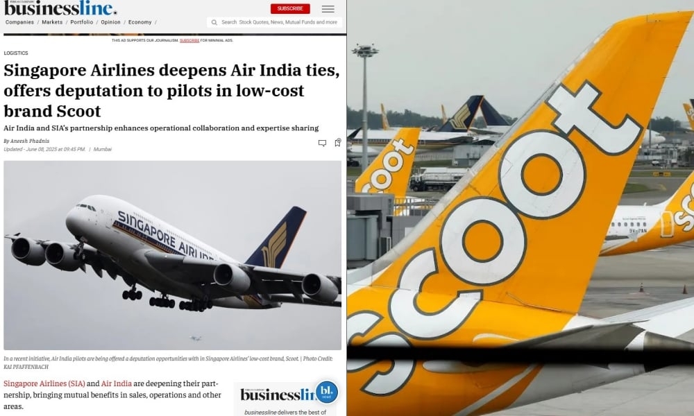 Indian media reported that 100 Air India pilots offered deputation roles in SIA's low-cost brand Scoot