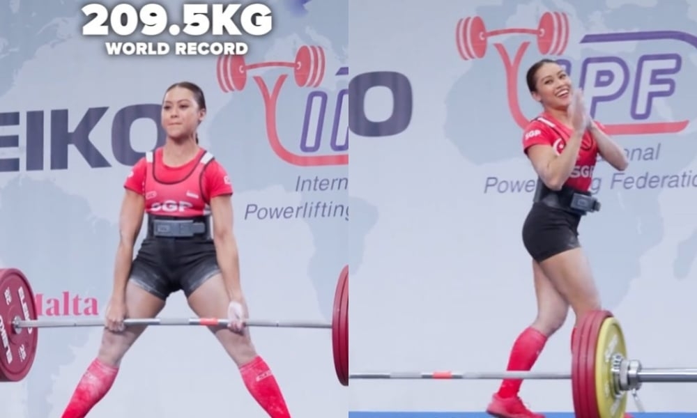 Singapore's Farhanna Farid breaks deadlift world record again with 209.5kg lift