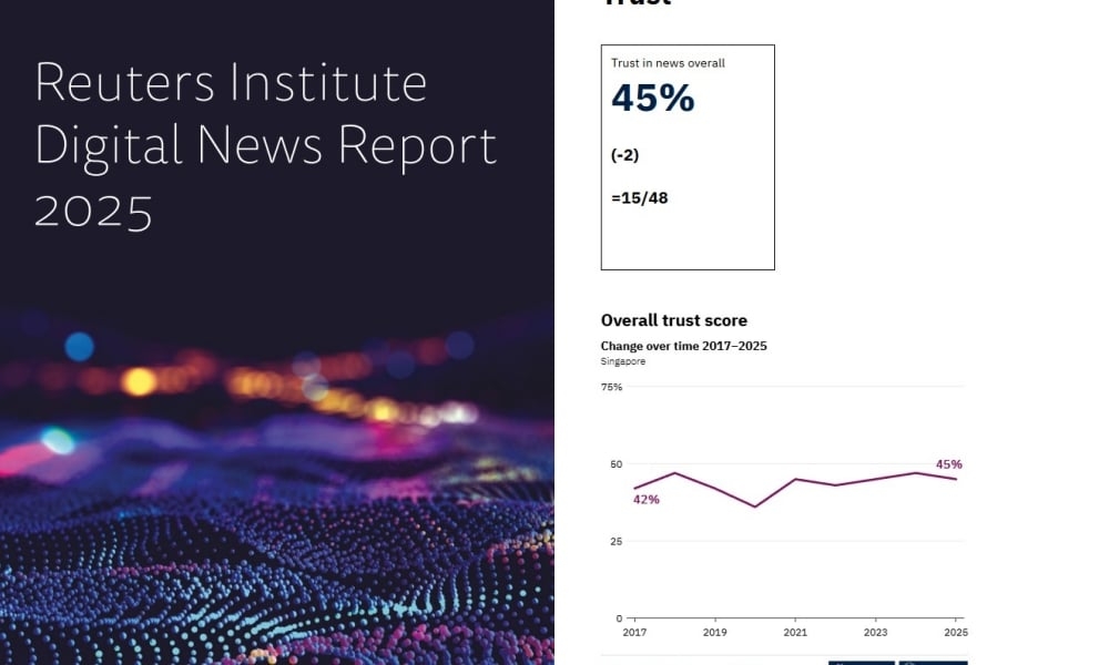 Singapore tightens digital media laws as trust in news declines to 45%, says Reuters report